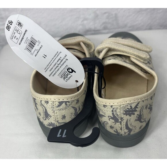 Wonder Nation Memory Foam Bump Strap Dinosaur Shoe Cream Gray Size 11 NEW - Picture 3 of 6